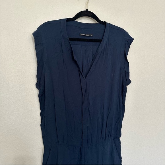 Black halo women’s button up sleeveless navy blue jumpsuit tapered leg size 12 - Picture 4 of 4